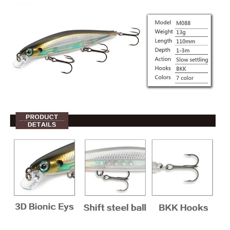 Рыболовная приманка 11 см 13 г новая модель блесны твердая 2018 качественная