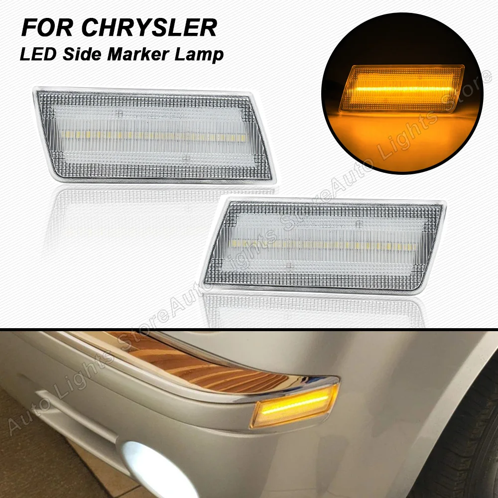 2 pz per Chrysler 300C 2005 2006 2007 2008 2009 2010 2011 2012 2013 2014 LED indicatore di direzione lato anteriore indicatore di direzione lampada ambra