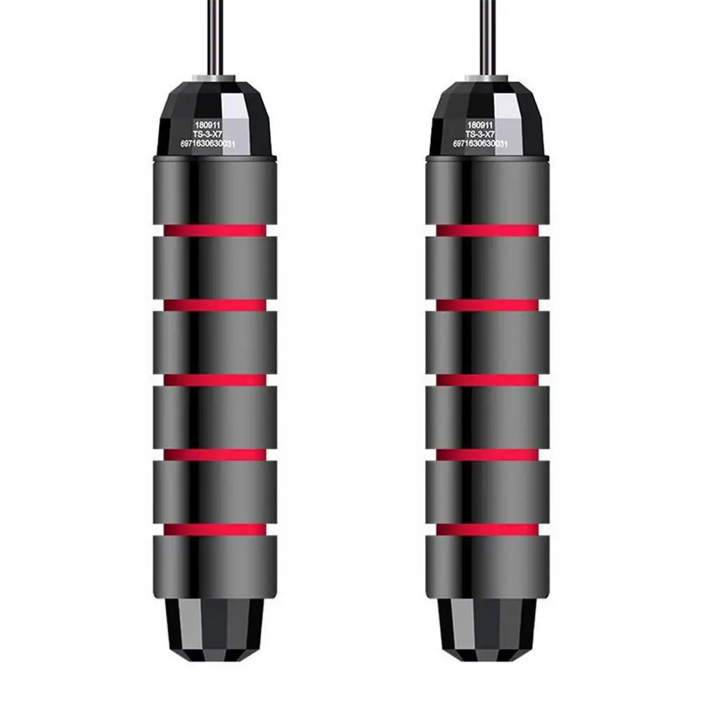 Black red Весовой фитнес-Скакалка Веревка без намотки с шариковым подшипником быстрая Скакалка пенопластовая ручка скакалка - Цвет: Black red