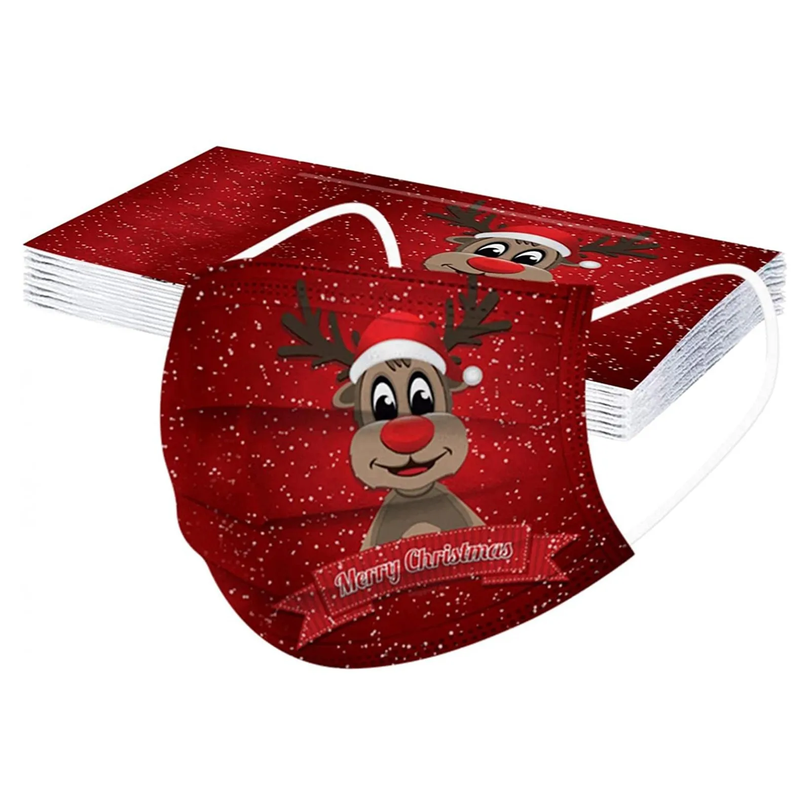 10pc Christmas Mask Adults Disposable Face 3-layer Non-woven Fabric Party Masks Breathable Mascarillas Facial New | Красота и