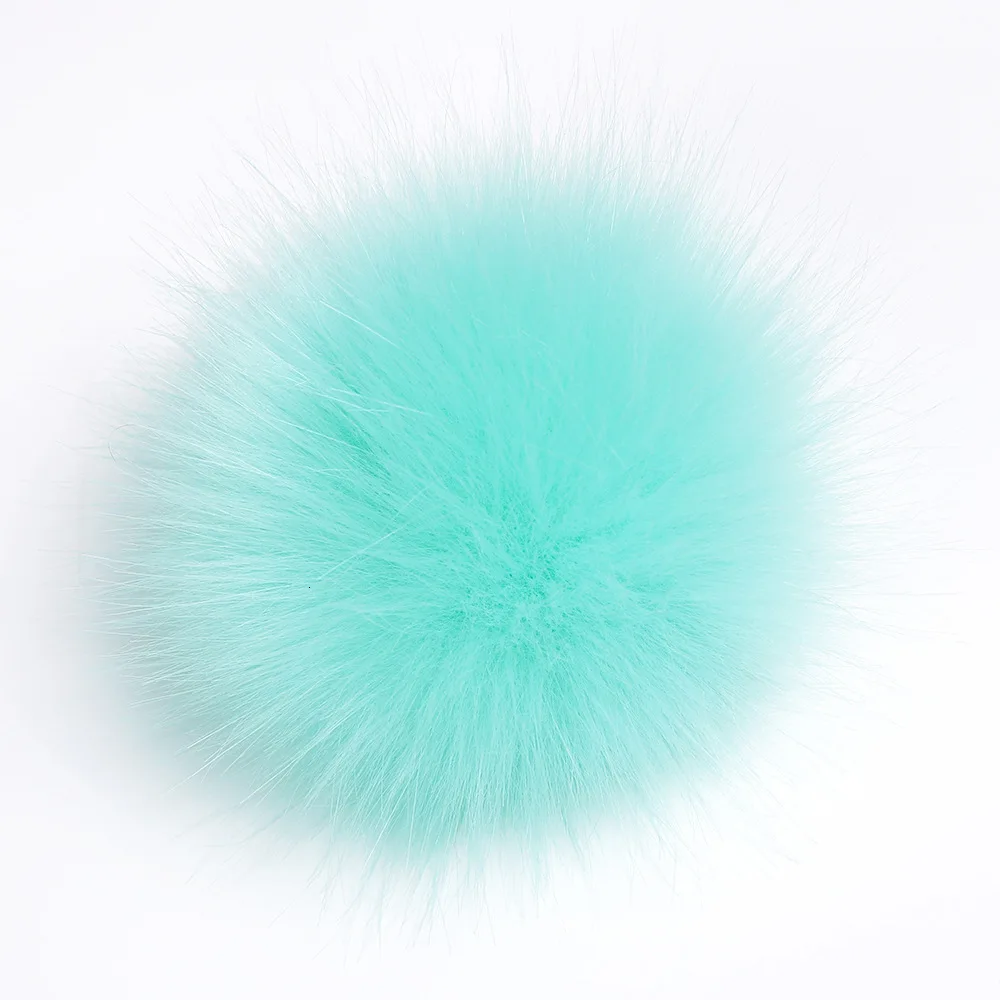 Mint Green 5 шт./партия, 8 см, мяч из искусственного лисьего меха, полиэстер, экологичный пушистый шар, одежда, обувь, шапки, аксессуары, Резиновая лента, интерфейс - Цвет: Mint Green