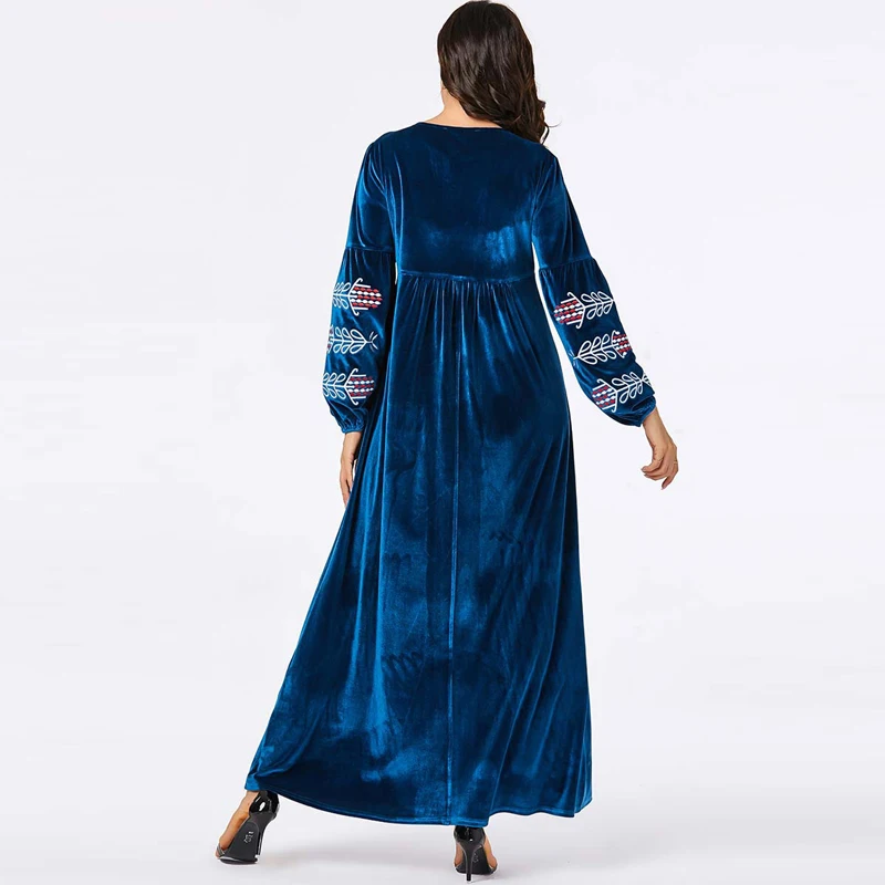 Вельветовые платья арабес абайя Турция исламское арабское Макси мусульманское