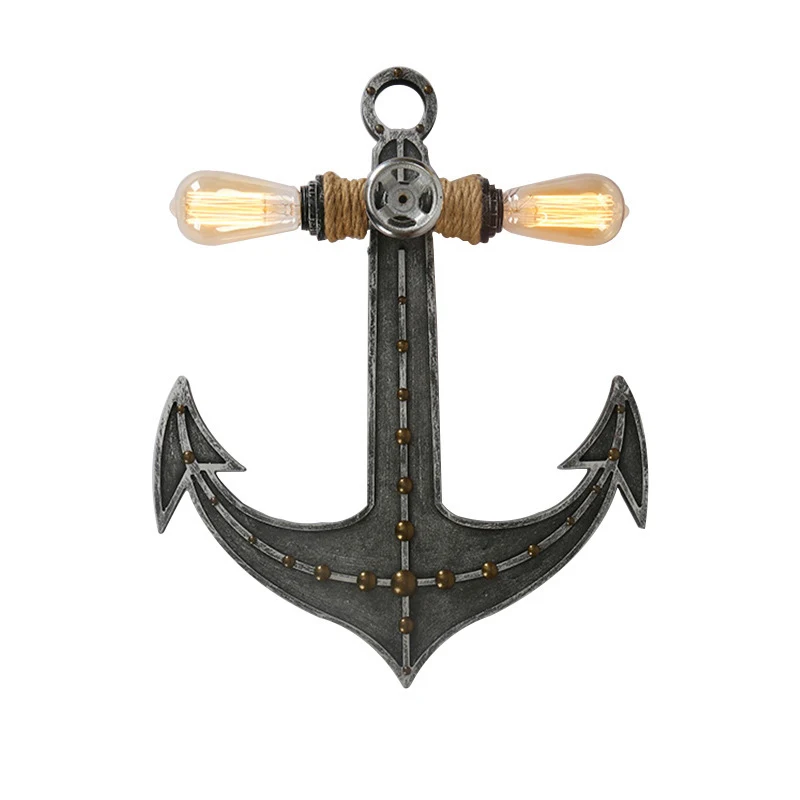 Старинные деревянные настенные лампы винтажные бра с якорем для бара кафе