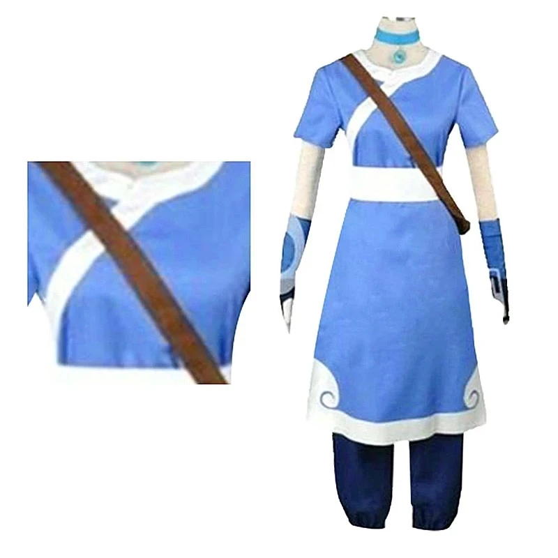 Katara The Las-t Airbender аниме косплей костюм для женщин взрослый наряд на Хэллоуин синее