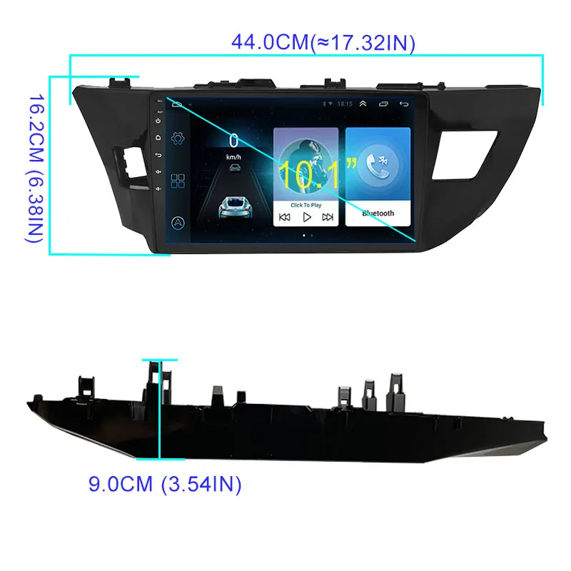 

Car Radio 2 Din Bluetooth WIFI 10.1 Inch 1G+16G GPS Navigation Android 9.1 Touch Screen Mirror Link For Toyota LEVIN 2014-2016
