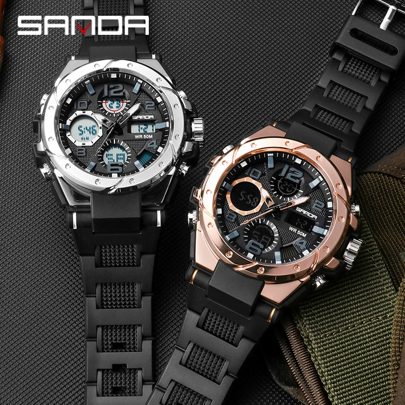 Часы наручные мужские спортивные в стиле милитари брендовые водонепроницаемые