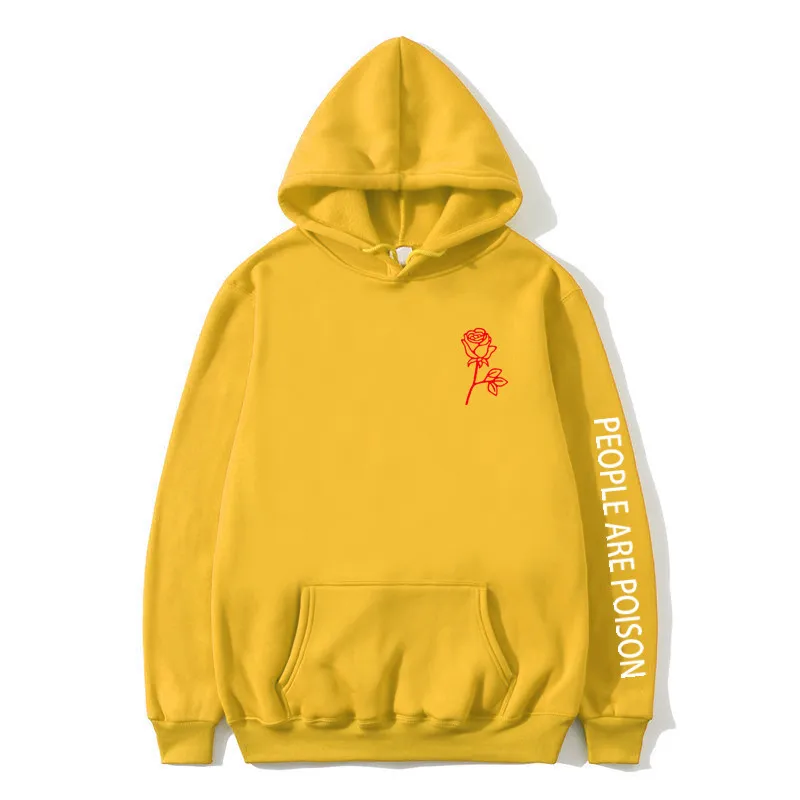 Новинка Осень зима 2019 худи в стиле Харадзюку с принтом ядовитых роз Мужская