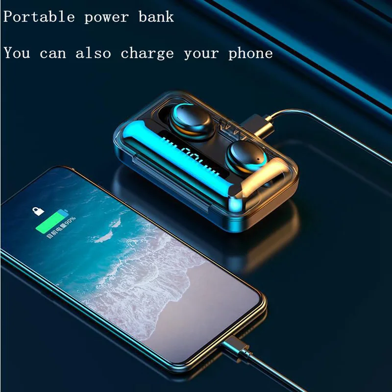 In-ear wireless Bluetooth headset Binaural smart TWS touch 5.0 sports Bluetooth headset colorful fingerprint touch magnetic indu