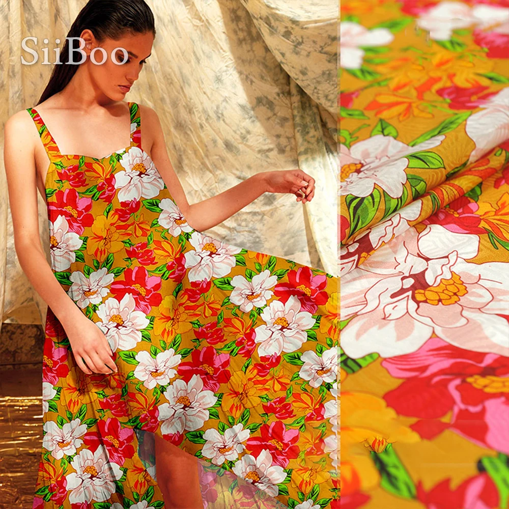 Женское платье-рубашка из 100% натурального шелка 14 мм с чудесным цветочным