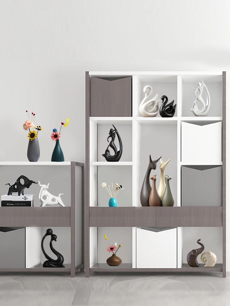 Керамические украшения в скандинавском стиле серый милый олень кролик слон шкаф