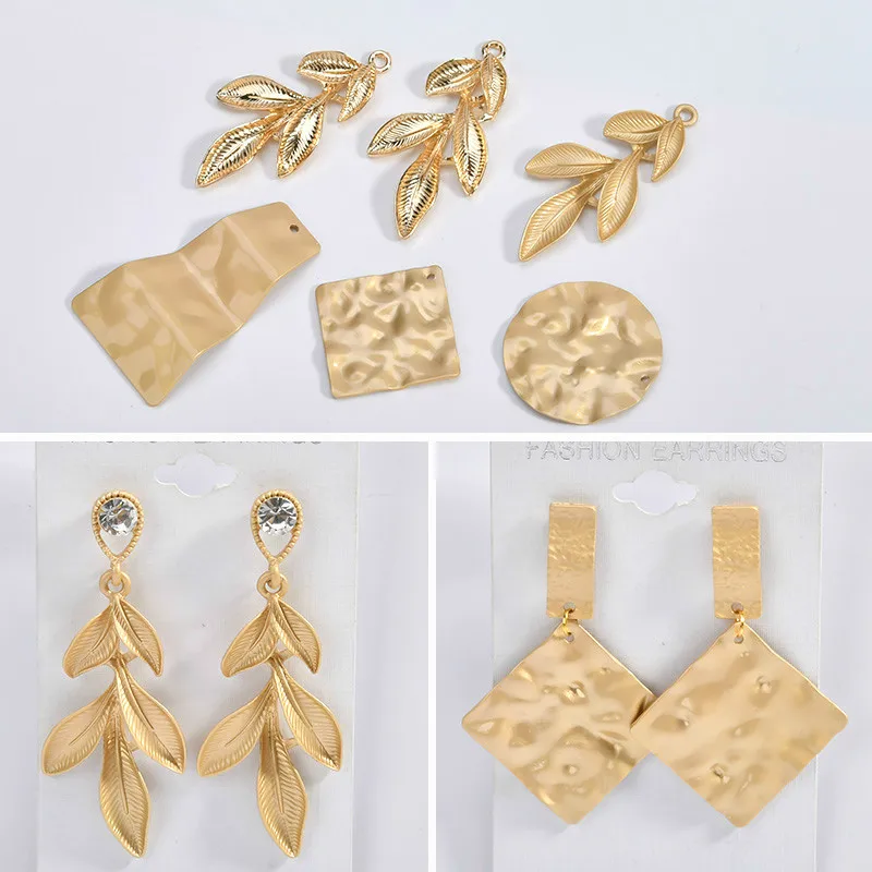 Корейские серьги Харадзюку с геометрическим рисунком из Азиатского золота