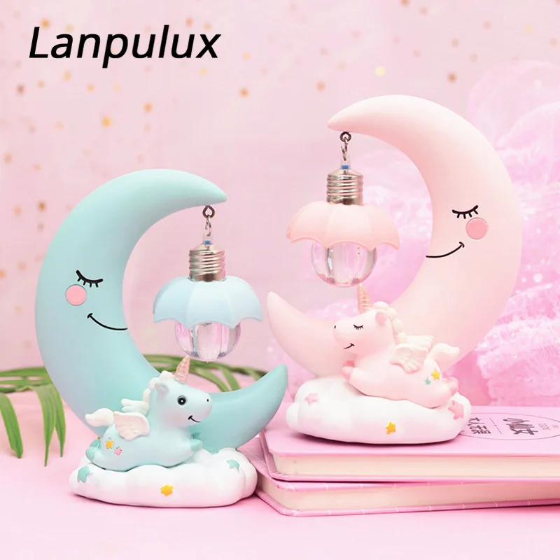 Lanpulux Смола слон ночник розовый синий колокольчик животное музыкальная шкатулка