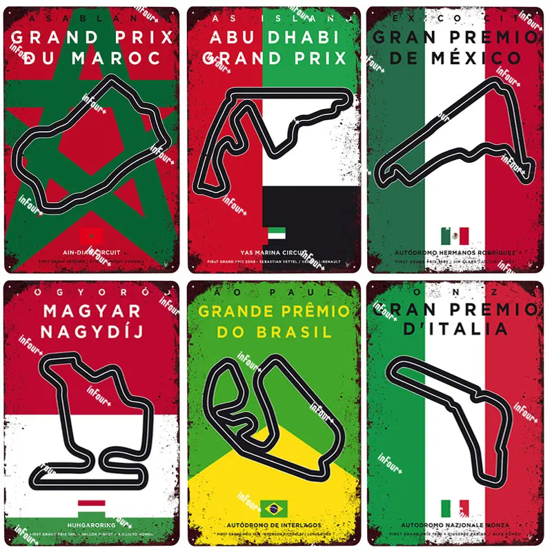 F1 Марокканская Бразилия Италия Венгрия Мексика ОАЭ гоночная дорожка Оловянная