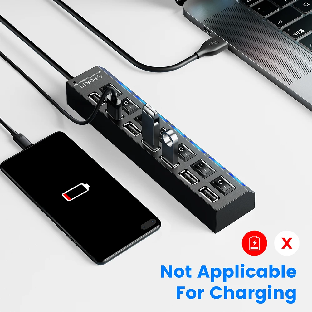 Usb-хаб 2 0 USB сплиттер мульти концентратор адаптер несколько портов питания с