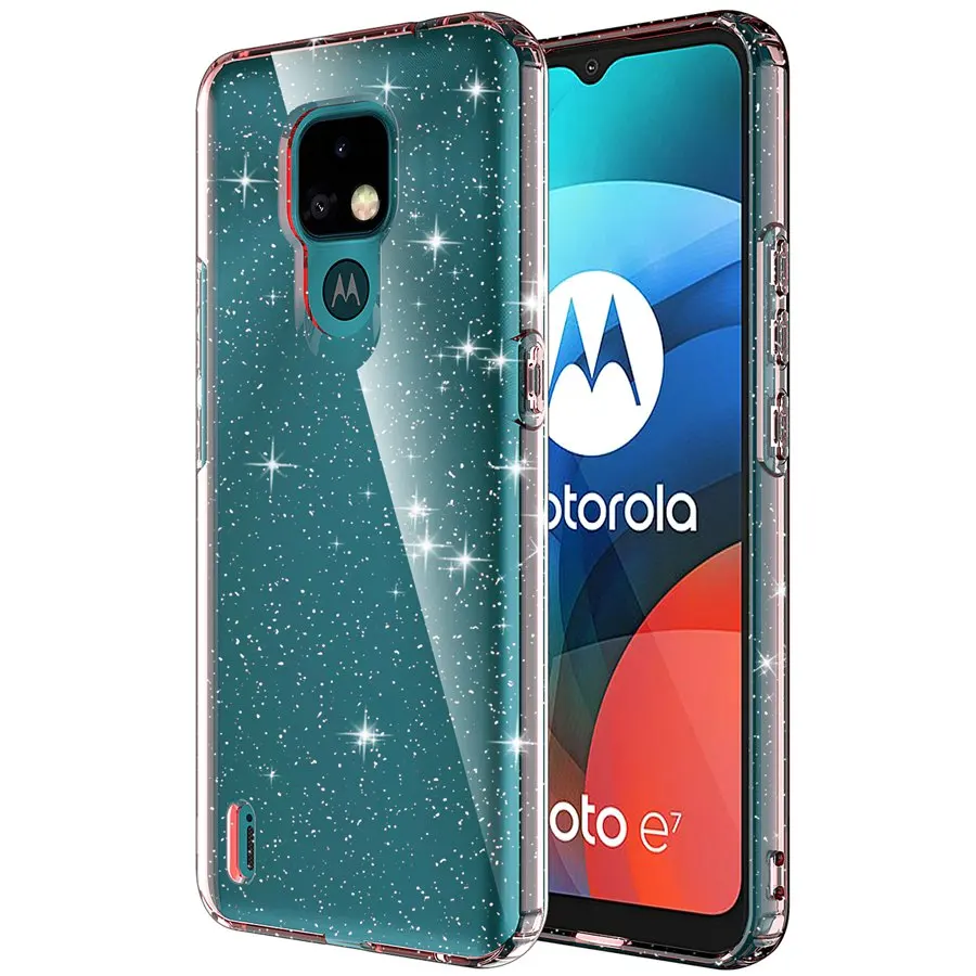 

Чехол для Moto E 2020, кристально прозрачный Блестящий яркий блестящий противоударный чехол для Moto E7 2020