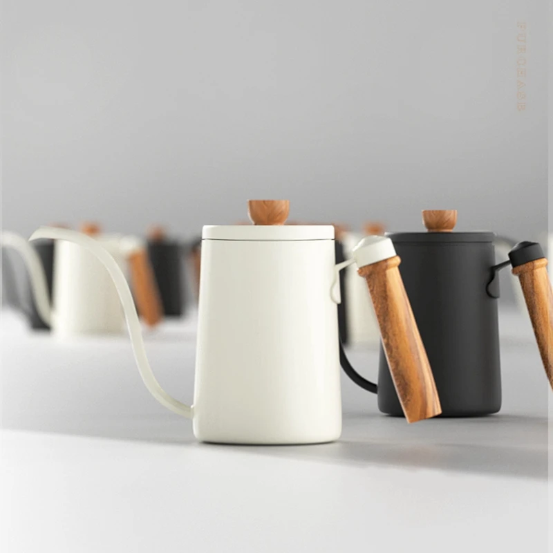 Кофейник из нержавеющей стали с изысканным носиком 304 мл кофейник деревянной