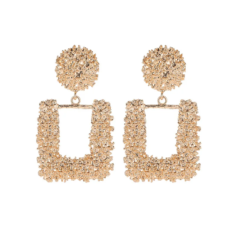 Женские винтажные серьги клипсы большие геометрические современные ювелирные