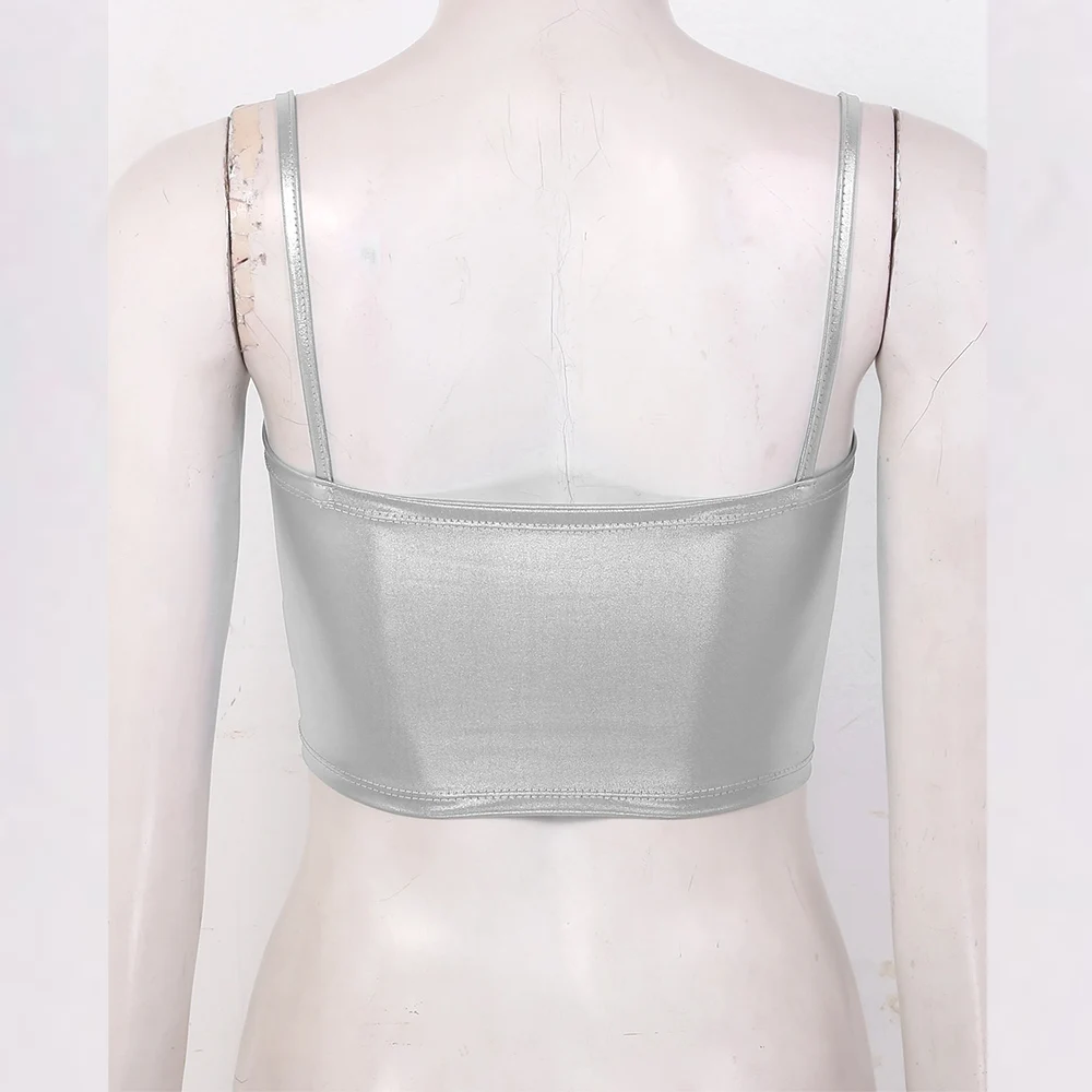 Женский костюм для полярного танца сексуальные майки блестящие с металлическим