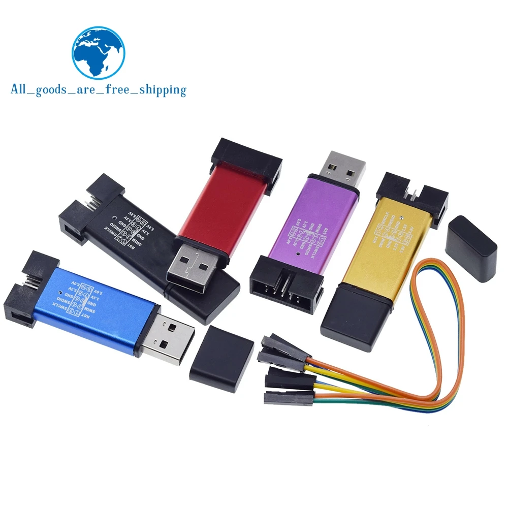 1 комплект ST LINK Stlink ST-Link V2 Mini STM8 STM32 симулятор скачать программист Программирование с крышкой DuPont кабель ST Link V2