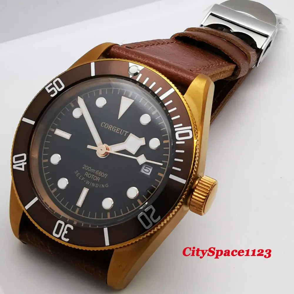 Мужские автоматические механические водонепроницаемые часы с сапфировым