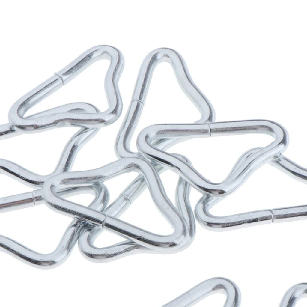 

10x Stainless Steel Triangle Rings Buckle String and Bandage Connector for Bag