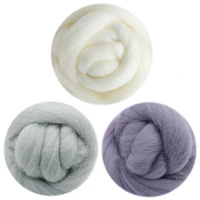 feltsky 300g felting wool set 3 colors 70s 19um grade needle felting diy wool for needle felting kit by plastic bag