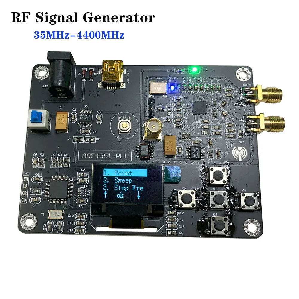 Maxgeek 35MHz 4400MHz RF генератор сигналов ADF4351 модуль развертки частоты PLL с oled