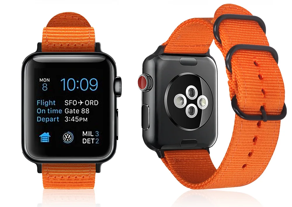 Легкий дышащий водонепроницаемый нейлоновый ремешок для apple watch band 42 мм 38 iWatch serise 5