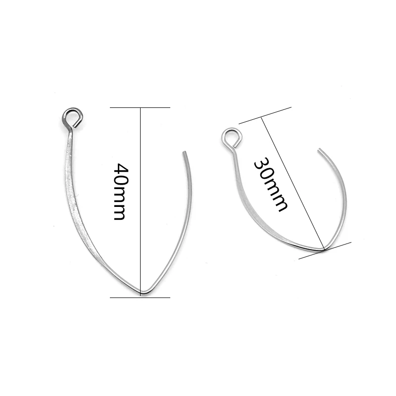 stainless steel 50 шт. нержавеющая сталь отличный плоский ушной крючок французские крючки для серьг наборы проволочные базовые настройки для DIY серьги для изготовления ювелирных изделий - Цвет: stainless steel