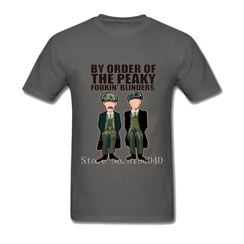 Peaky blinders/Футболка Мужская хлопковая футболка с коротким рукавом размера плюс детская футболка с принтом «тяжелый металл» топы с принтом, camisetas ho - Цвет: Темно-серый