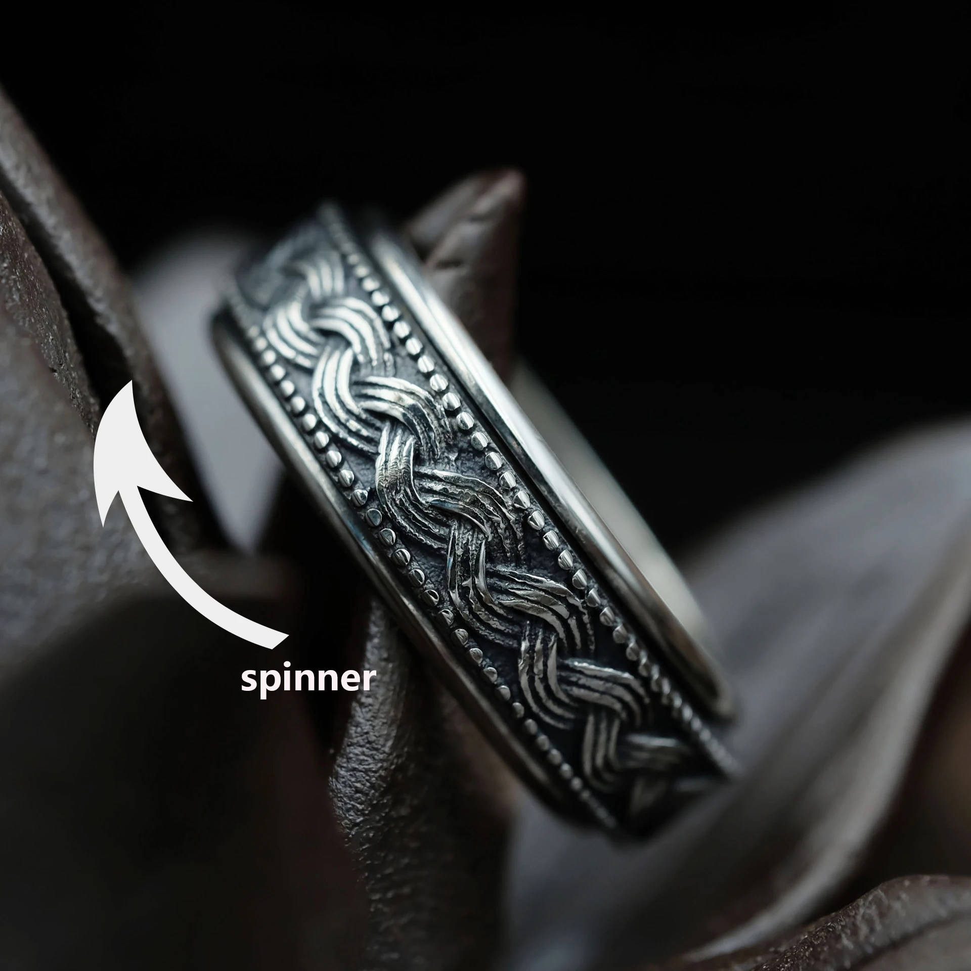 925 пробы серебряные кольца для мужчин тибетское серебро наружные вращающиеся