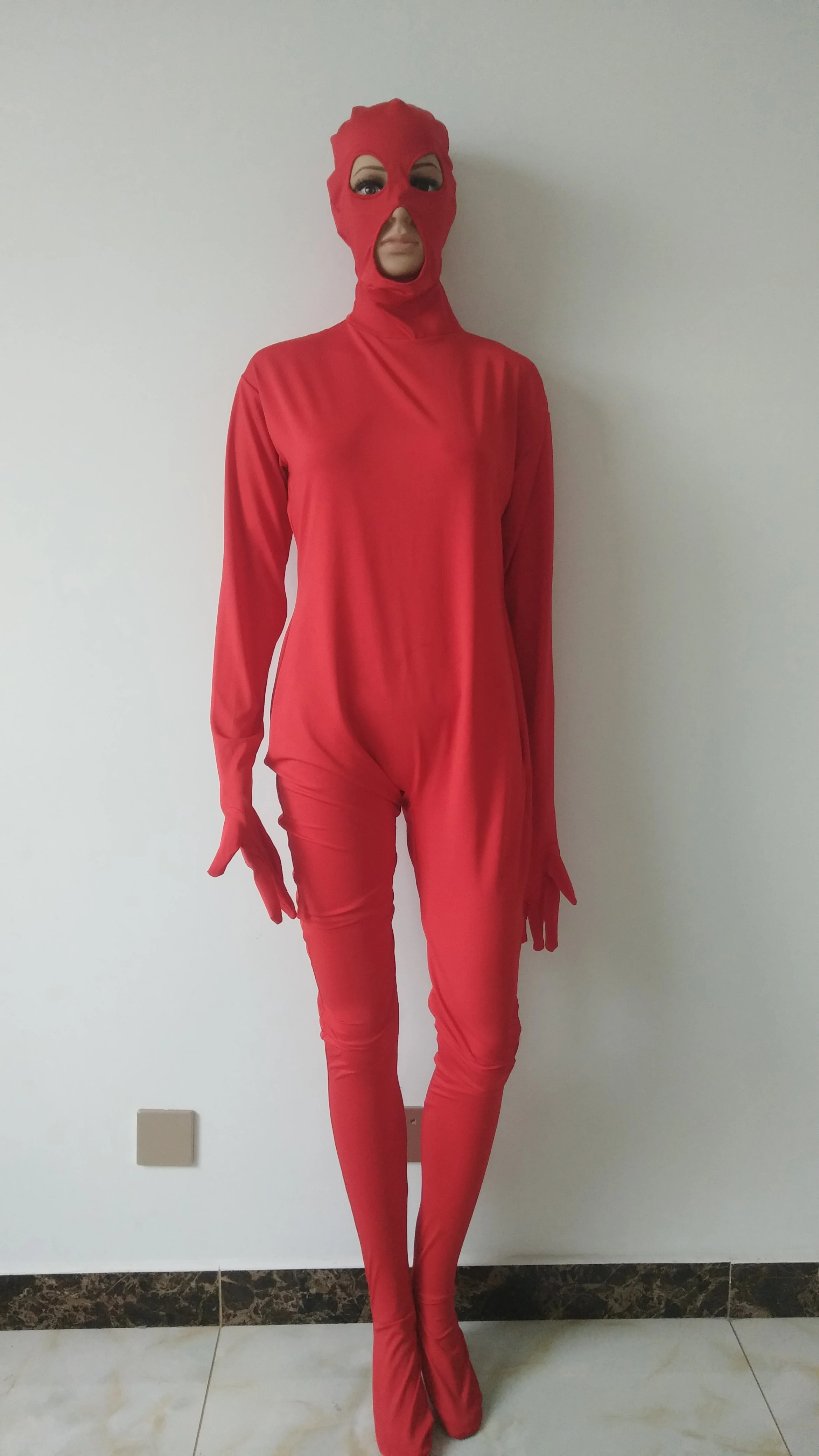 Женский полный костюм из спандекса красного цвета гимнастический унитард одежда