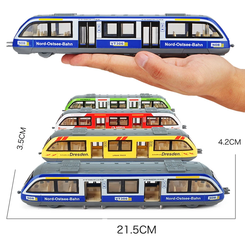 

1/64 Pull back Rail Train Model with Light Music Kids Preschool Learning Toy