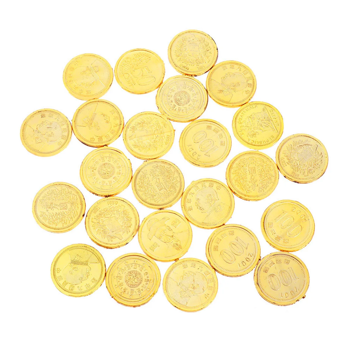 48pcs Пластиковые Золотые монеты поддельные Пираты фишки валютная игрушка, игрушечный набор игровой реквизит для детей - Цвет: 48pcs