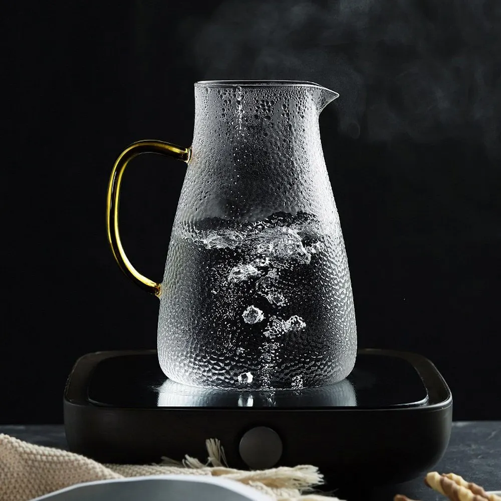 2L прозрачный стеклянный кувшин для горячей/холодной воды, контейнер, чайник для дома и офиса, для путешествий, спорта, фитнеса, портативная бутылка, чайник