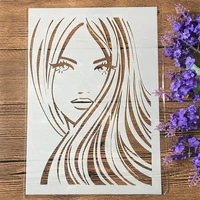 a4 29cm beautiful girl diy layering stencils wall painting scrapbooking stamping embossing album decorative template