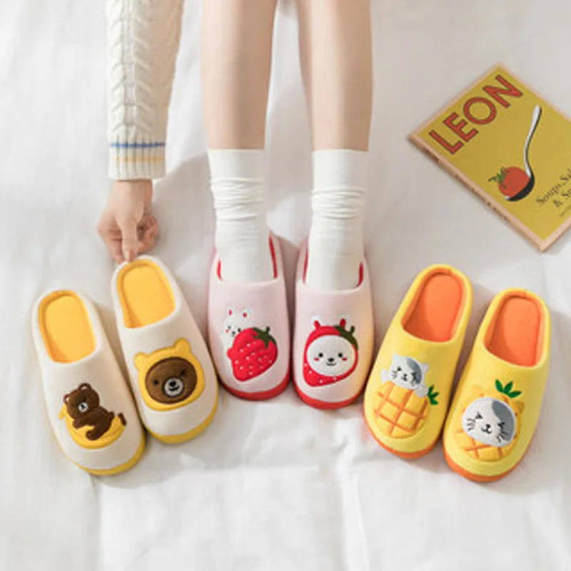 Женские и мужские зимние домашние тапочки Нескользящие мягкие шлепанцы для дома