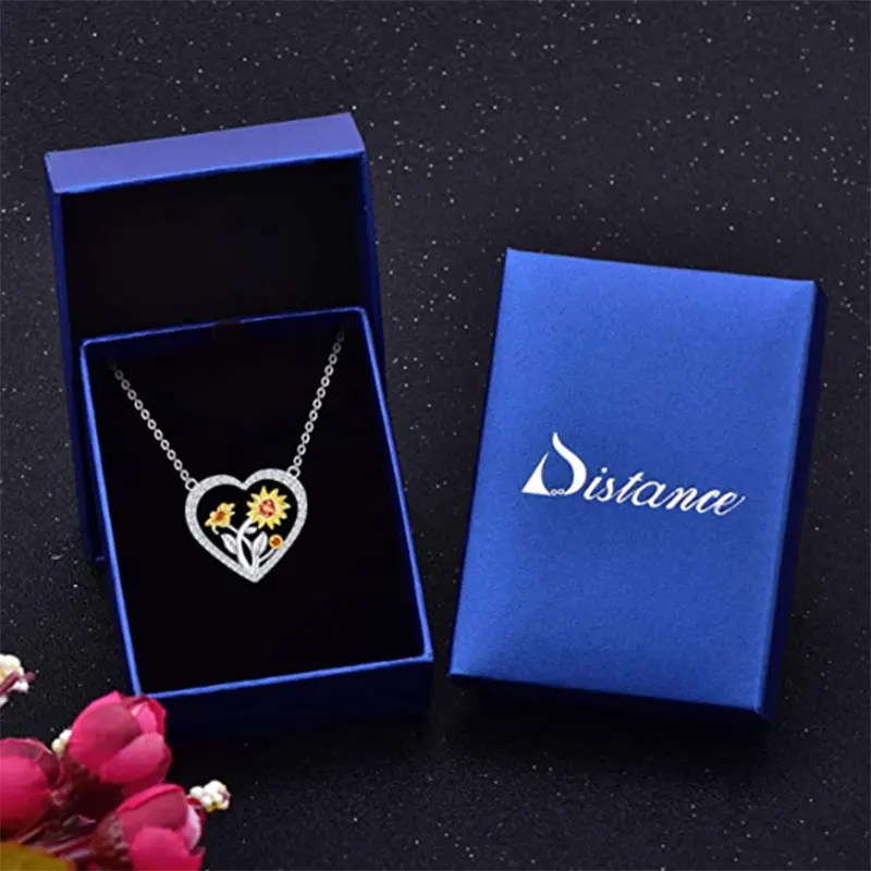 Элегантное ожерелье с подвеской в виде сердца подсолнуха женское модное