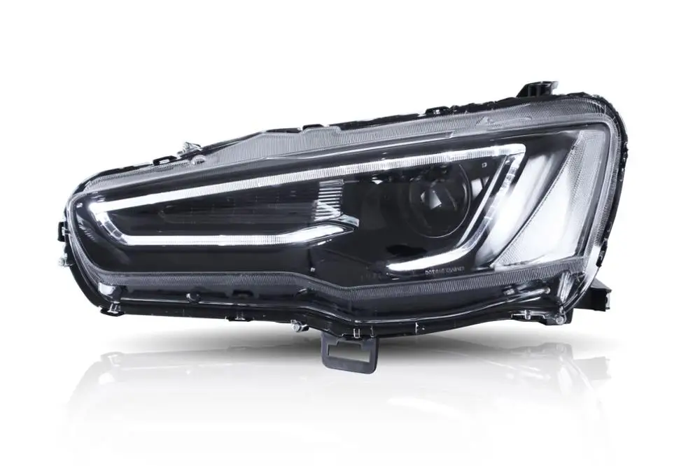 VLAND Заводские аксессуары для автомобиля светодиодный фонарь для Lancer светодиодный фонарь 2008-UP с светодиодный DRL и движущимся поворотным сигналом головная лампа в сборе - Цвет: Normal Black