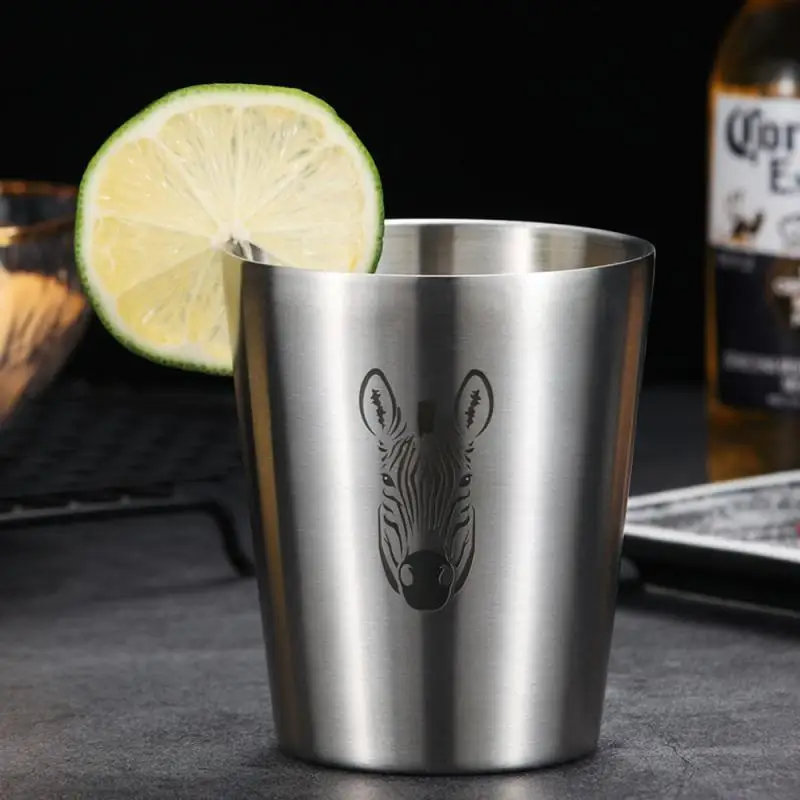 

350ml Single Wall/300ml Double Wall Stainless Steel Cups And Mugs Metal Cold Beer Cup Bar Party Coffee Mug Tumbler Water Mug