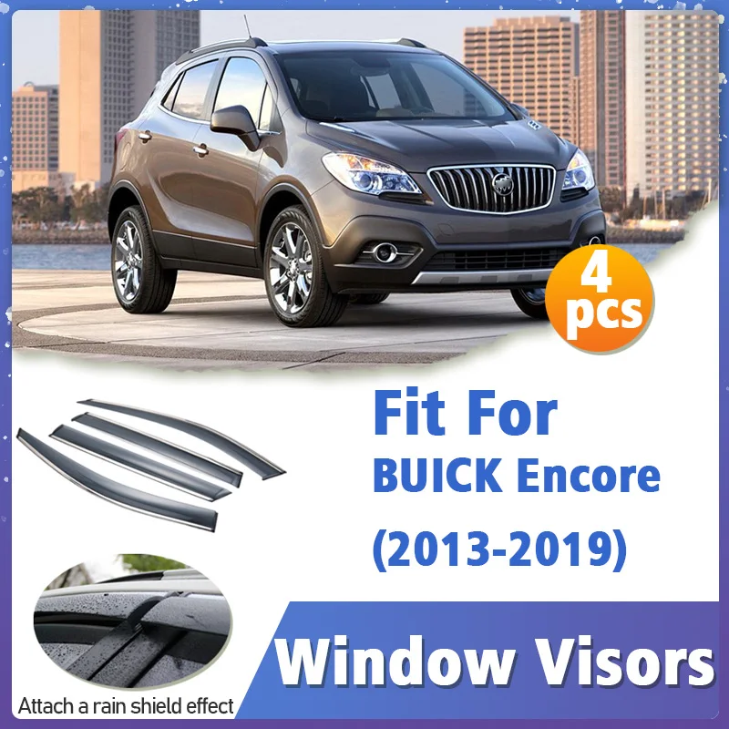Window Visor Guard for BUICK Encore 2013-2019 Vent Cover Trim Awnings Shelters Protection Sun Rain Deflector Auto Accessories