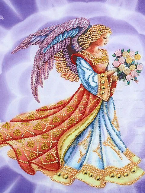 

Diamond Painting Diy 5D Classical Style Acrylic White Crane Around The Goddess of Mercy Beautiful Fairyland Background Image