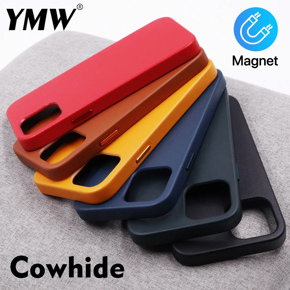 Чехол-накладка YMW для iPhone 12 Pro Max mini из натуральной кожи магнитный | Мобильные