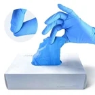 Синие нитриловые перчатки, одноразовые, не требующие аллергии