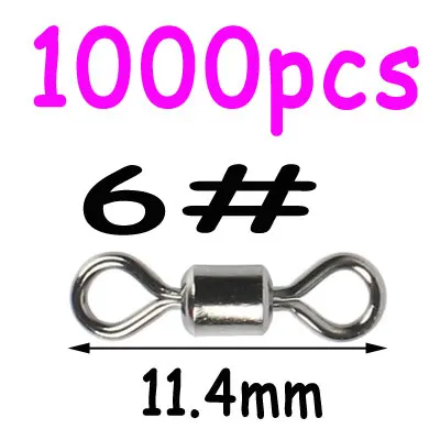 1000pcs size6 1000 шт 8 Форма медный Вращающийся шарнир для рыбалки поворотный оснастки двойное твердое кольцо рыболовные снасти для троллинга Джиги Крючки - Цвет: 1000pcs size6