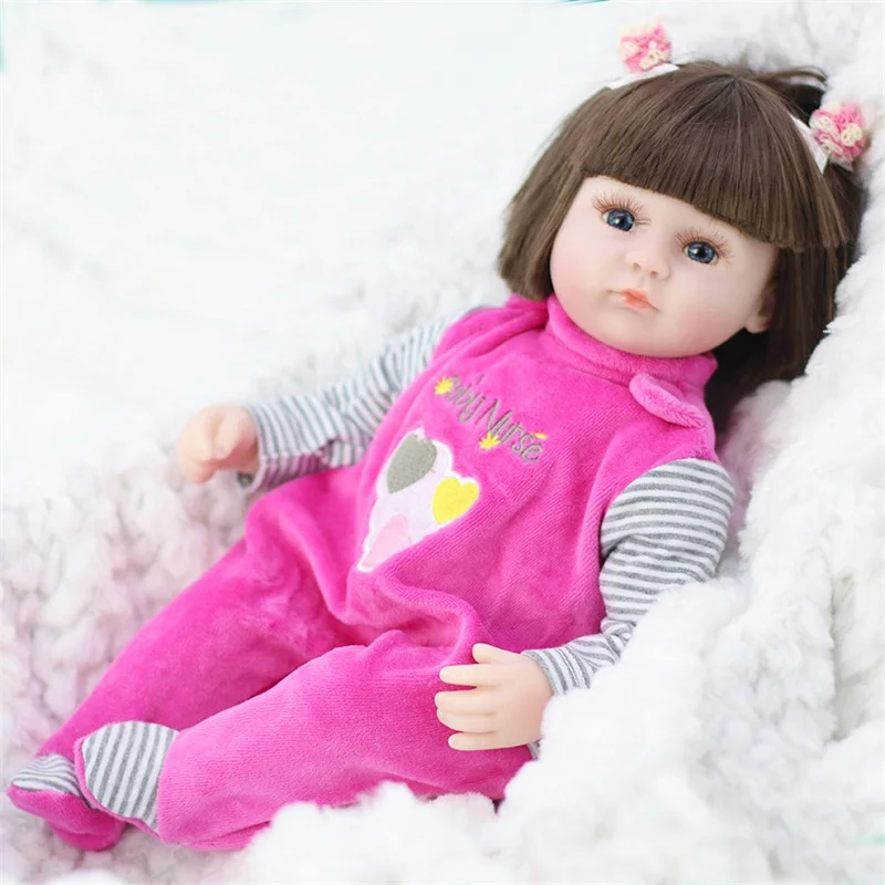 

42CM Reborn Baby Doll With Cute Short Hair Realistic Handmade Newborn Dolls Baby Adorable Lifelike Toddler Doll Toy For Children