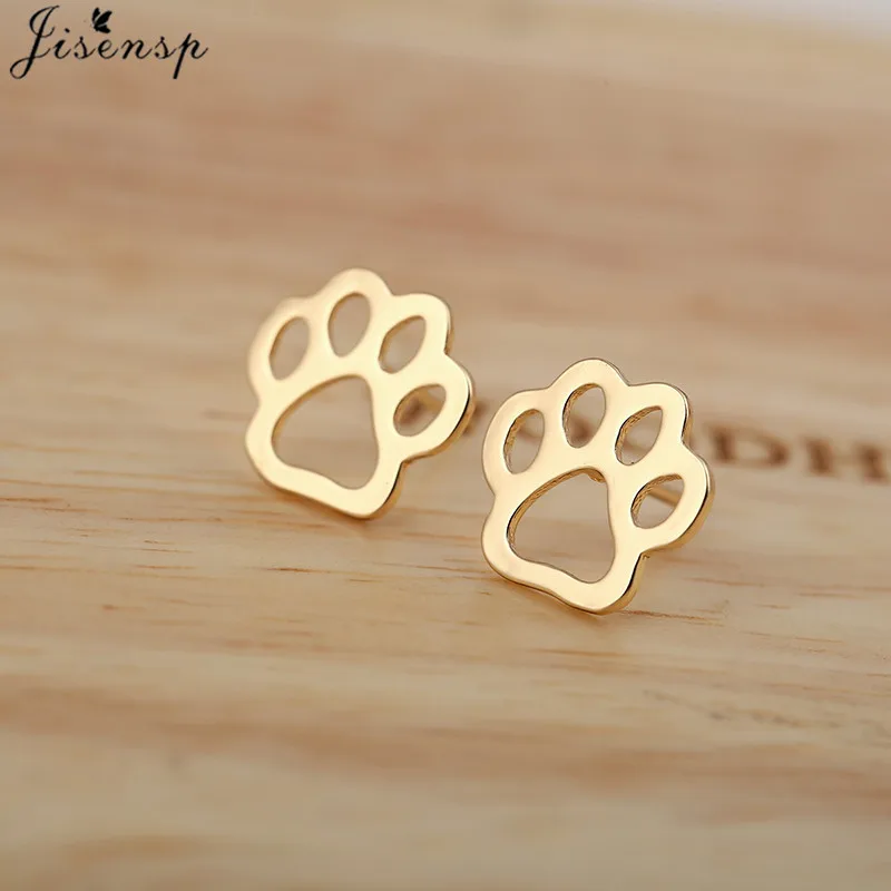 Серьги-гвоздики jisensp из нержавеющей стали женские милые украшения для пирсинга в