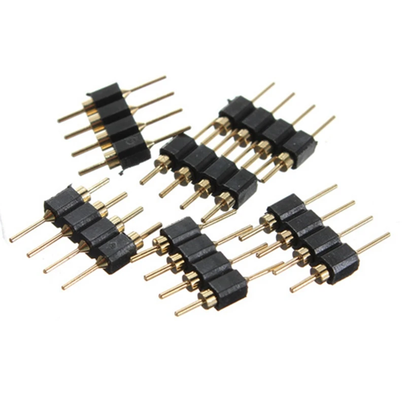 30 шт./лот чёрный 4-контактный светильник RGB Соединительный адаптер штекерные