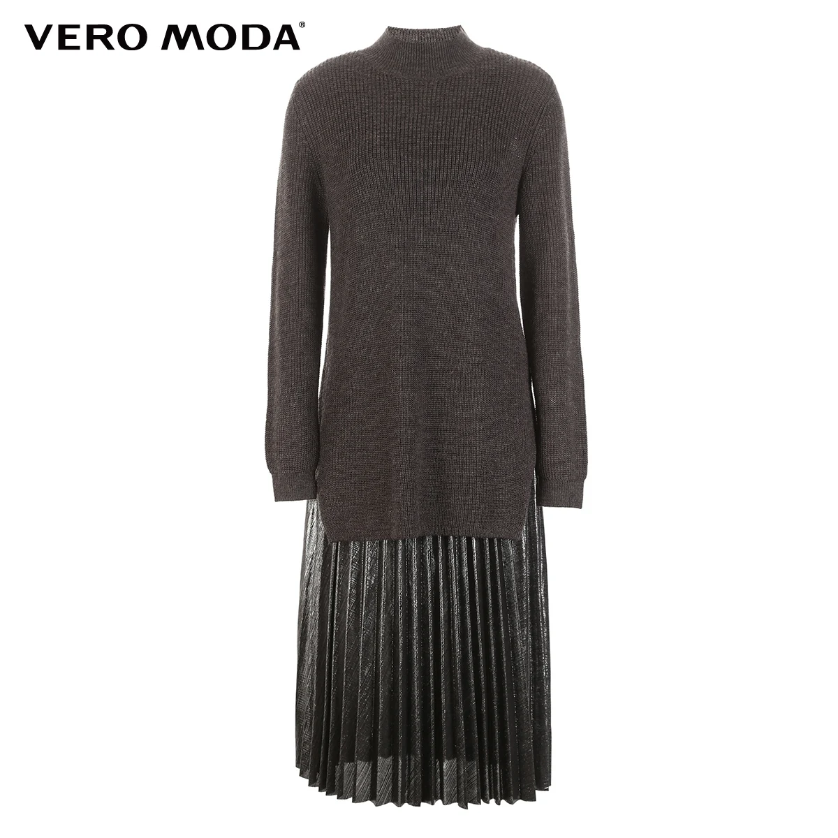Vero Moda Новое поступление трикотажное платье из двух частей с металлическим плиссированным подолом | 319146524