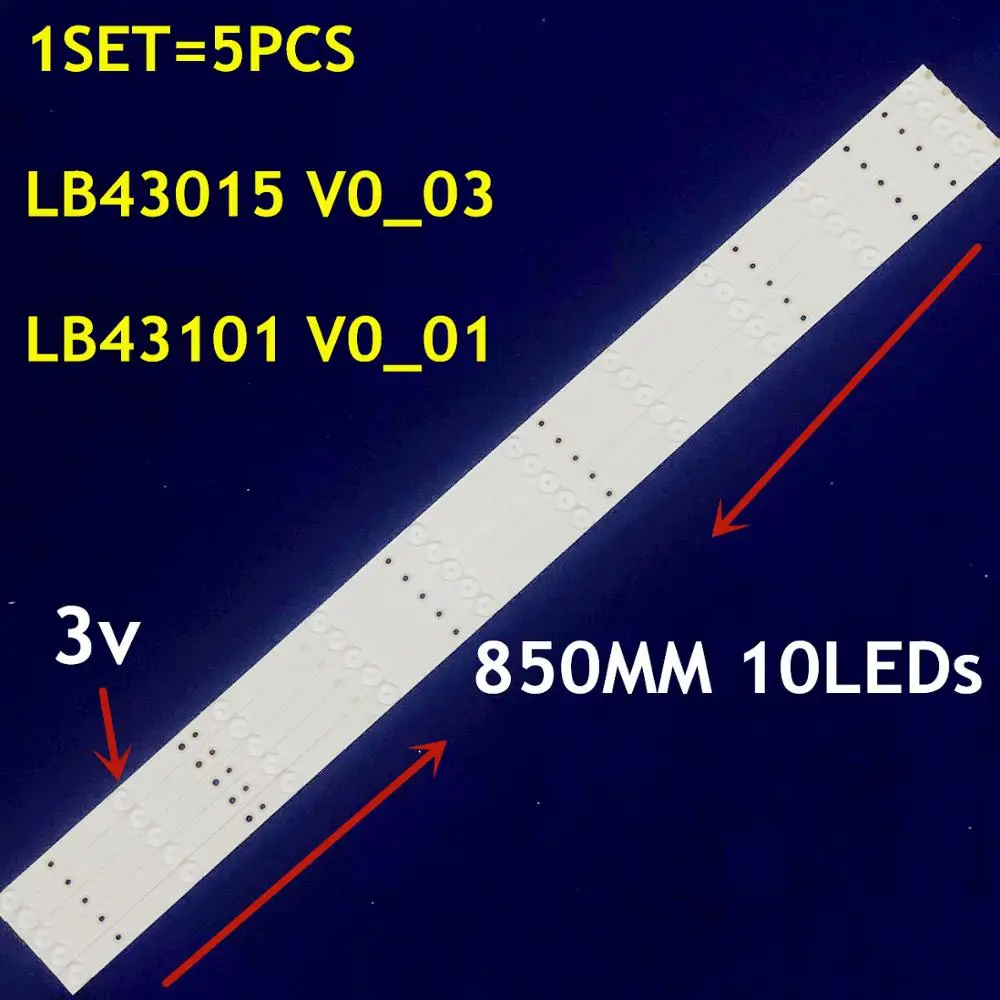 Lb43101 V0 _ 01 Светодиодная лента 10 светодиодов для лампочек Tpt430h3 43pfs5531 43pfs5532 43put4900 43puk4900 43puh4900 43uh6101 43pft4131